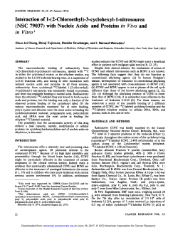 1-nitrosourea (NSC 79037) with Nucleic Acids and Proteins in Vivo