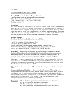 Syllabus 512 103 Spr 2012 - Department of History