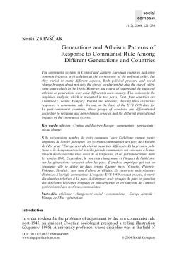 Generations and Atheism: Patterns of Response to Communist Rule