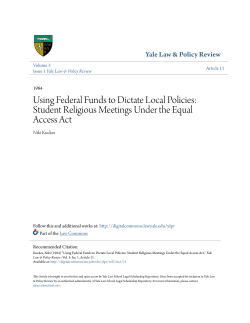 Student Religious Meetings Under the Equal Access Act