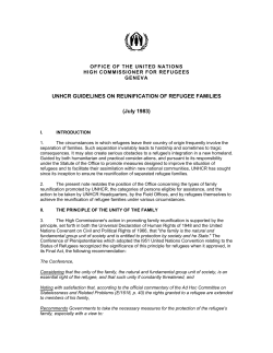 The Reunification of Refugee Families