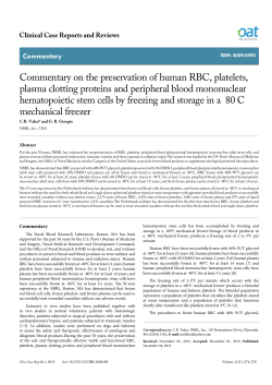 Commentary on the preservation of human RBC