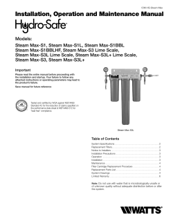 Installation, Operation and Maintenance Manual
