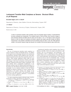 Luminescent Transition Metal Complexes as Sensors