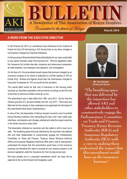 AKI Bulletin March 2014 to - Association of Kenya Insurers
