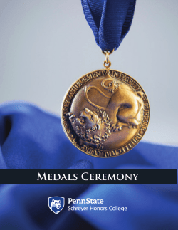 Medals Ceremony - Schreyer Honors College