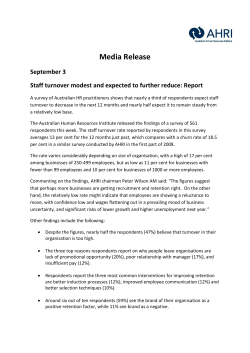 Staff turnover modest and expected to further reduce: Report