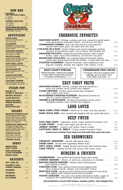 CRABHOUSE FAVORITES EAST COAST PASTA DEEP FRYER