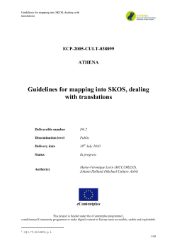 Guidelines for mapping into SKOS, dealing with translations