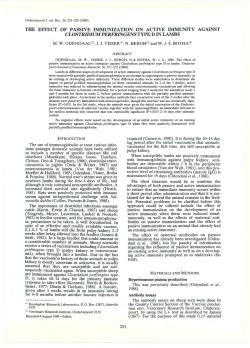 the effect of passive immunization on active immunity against