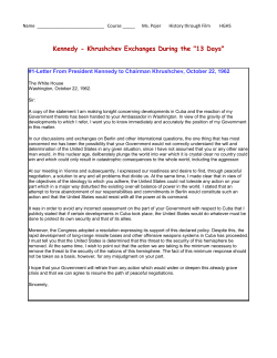 Kennedy - Khrushchev Exchanges During the