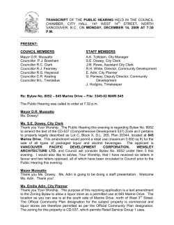Public Hearing - City of North Vancouver