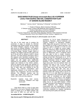 SAGO BARUK PALM - AGRIVITA, Journal of Agricultural Science