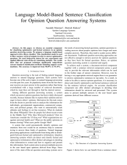 Language Model-Based Sentence Classification for Opinion