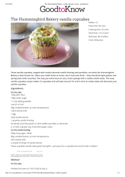 The Hummingbird Bakery vanilla cupcakes