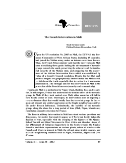 The French Intervention in Mali