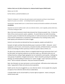 Idea is that social movements should make demands that 1)improve