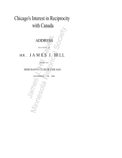 Chicago`s Interest in Reciprocity with Canada