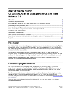 Conversion Guide - CS Professional Suite