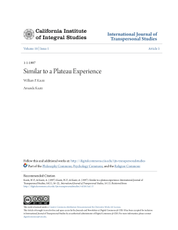 Similar to a Plateau Experience
