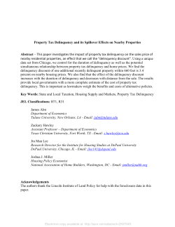 Property Tax Delinquency and its Spillover Effects on Nearby