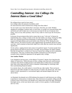 Controlling Interest: Are Ceilings On Interest Rates a Good Idea?