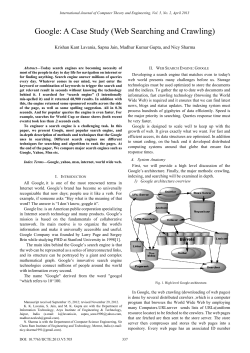 Google: A Case Study (Web Searching and Crawling)