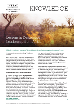 Lessons in Destructive Leadership from Africa
