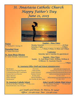St. Anastasia Catholic Church Happy Father`s Day June 21, 2015