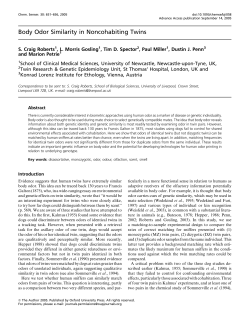 Body Odor Similarity in Noncohabiting Twins