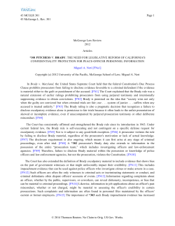 McGeorge Law Review 2012 Articles *301 PITCHESS V. BRADY