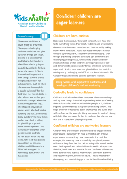 Confident children are eager learners