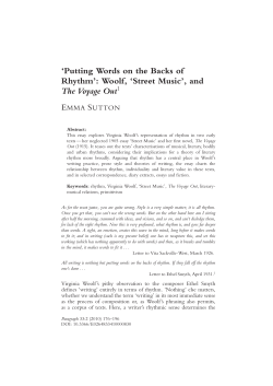 Putting Words on the Backs of Rhythm: Woolf, Street Music, and
