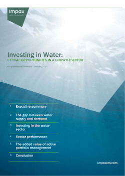 Investing in Water: - Impax Asset Management