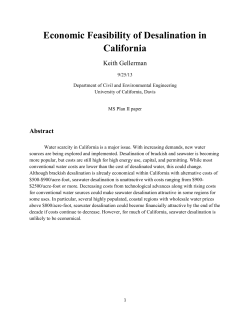 Economic Feasibility of Desalination in California