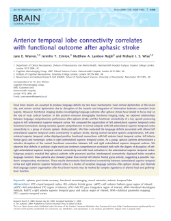 Anterior temporal lobe connectivity correlates