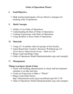Order of Operations MODEL