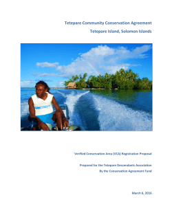 Tetepare Community Conservation Agreement Tetepare Island