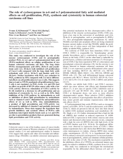 The role of cyclooxygenase in n-6 and n