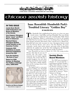 chicago jewish history - The Chicago Jewish Historical Society