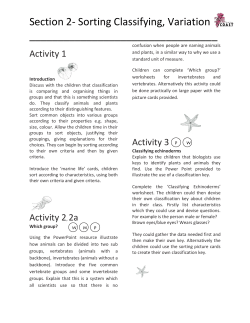 Section 2- Sorting Classifying, Variation
