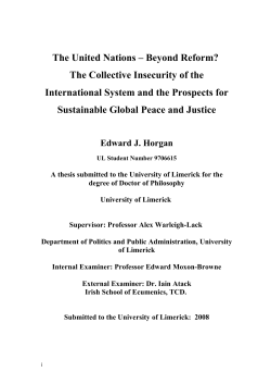 The United Nations &ndash; Beyond Reform
