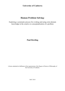 Human Problem Solving - University of Canberra