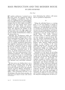mass production and the modern house