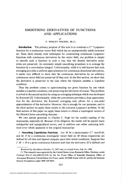 SMOOTHING DERIVATIVES OF FUNCTIONS AND APPLICATIONS