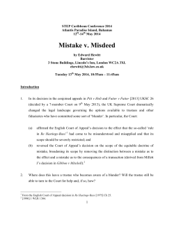 Mistake v. Misdeed - STEP Caribbean Conference
