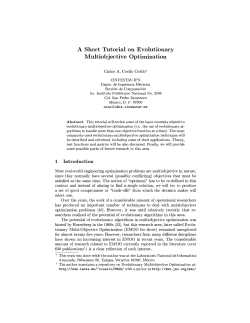 A Short Tutorial on Evolutionary Multiob8ective OptimiRation Carlos
