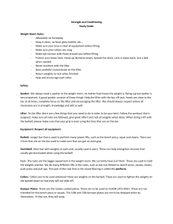 Strength and Conditioning Study Guide Weight Room Rules