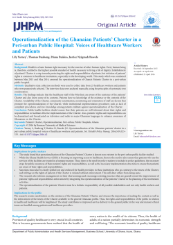 Operationalization of the Ghanaian Patients` Charter in a Peri