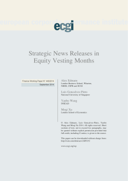 Strategic News Releases in Equity Vesting Months